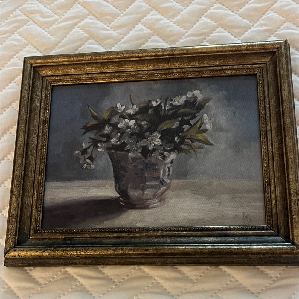 Framed Floral Still Life Painting